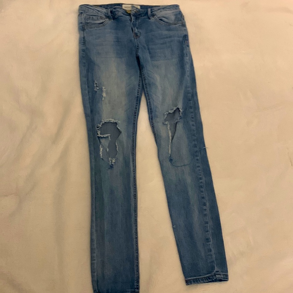 EIGHTYTWO blue ripped skinny jeans